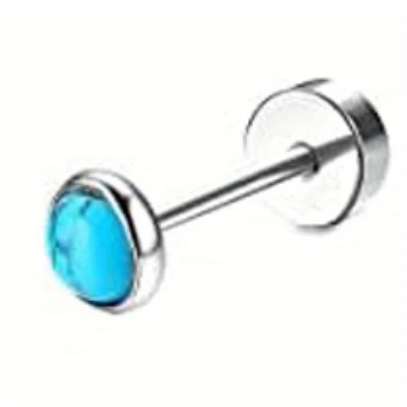 Drperfect 1pc orecchini chirurgici in acciaio inossidabile per donna uomo orecchini con retro piatto orecchini con cartilagine orecchini a cerchio con Piercing