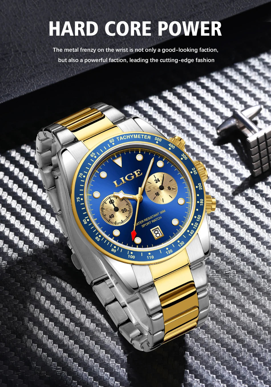 LIGE Nuovi orologi da uomo Orologi da polso al quarzo da uomo di lusso delle migliori marche Cronografo sportivo impermeabile e luminoso Relogio Masculino+BOX