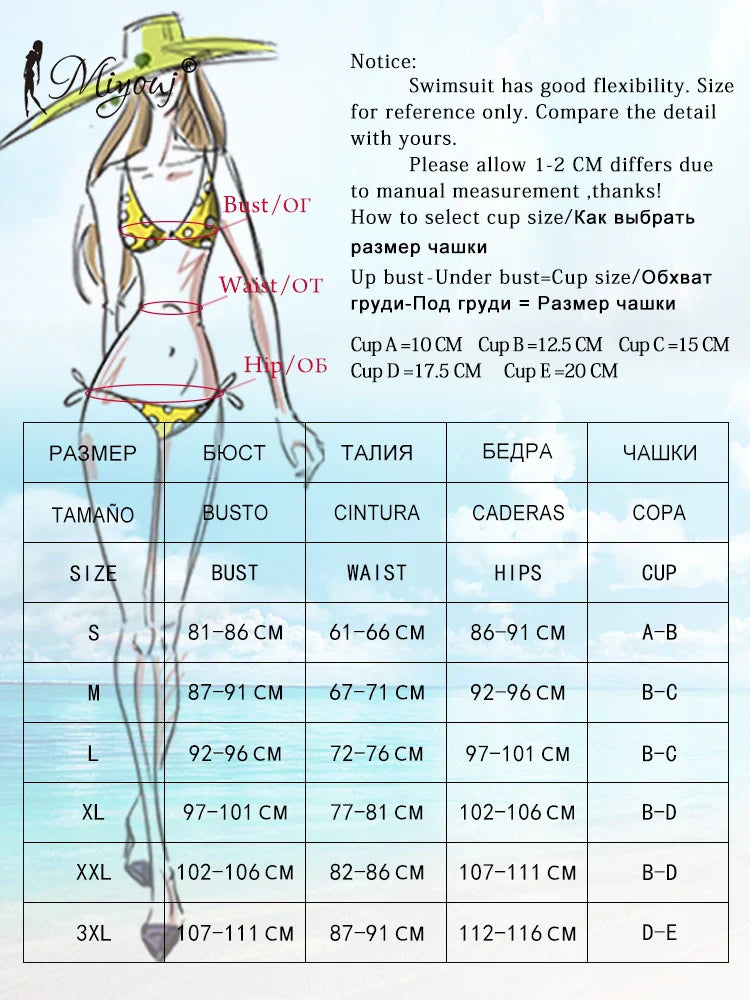 Miyouj Nuovi Bikini Stampati Costumi da bagno Donna Costume da bagno sexy Fasciatura Bikini Set 2024 Beachwear String Costumi da bagno Micro Biquinis