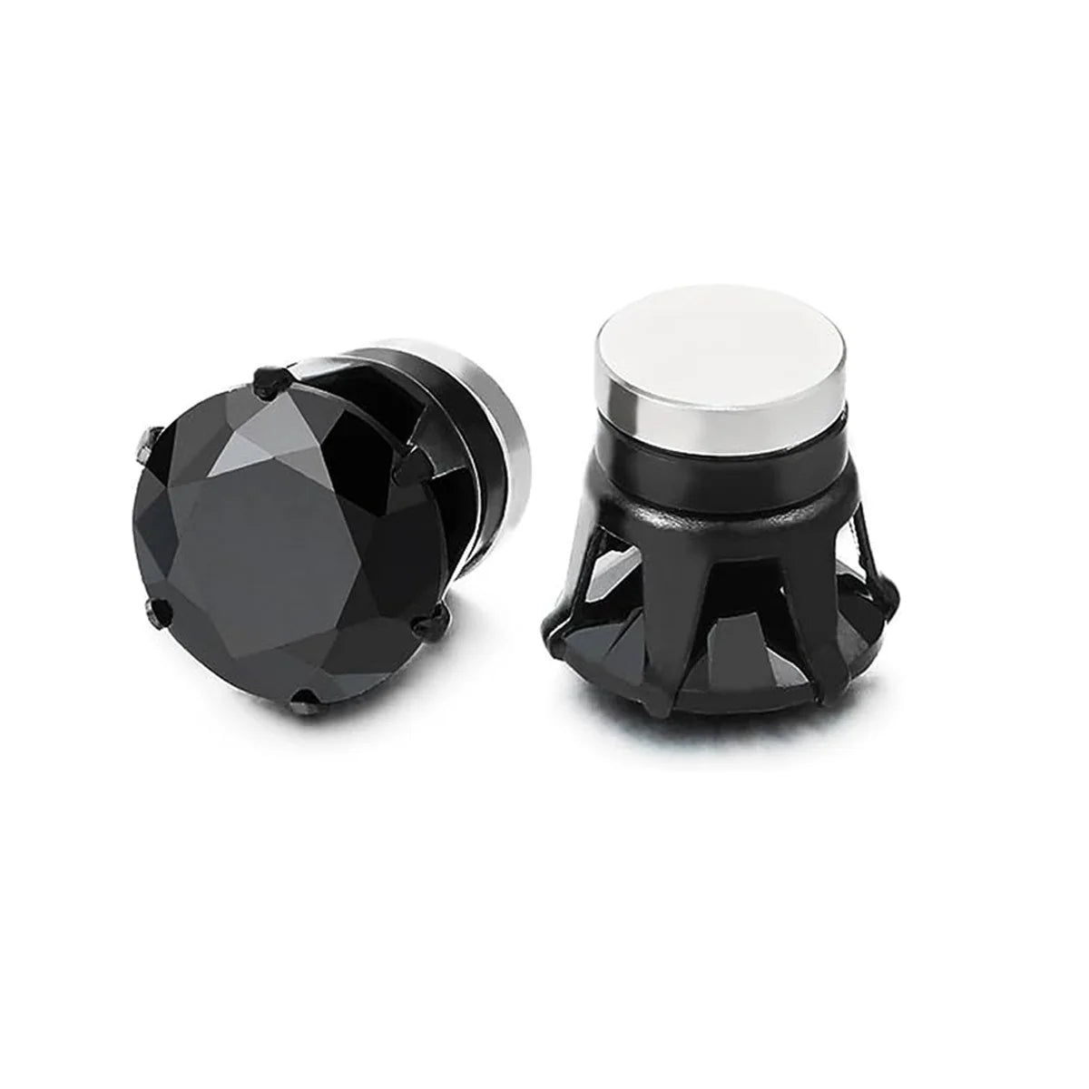 1 paio di orecchini a clip con orecchio magnetico forte in cristallo per uomo donna orecchini con magnete zircone rotondo punk regalo di gioielli non penetranti