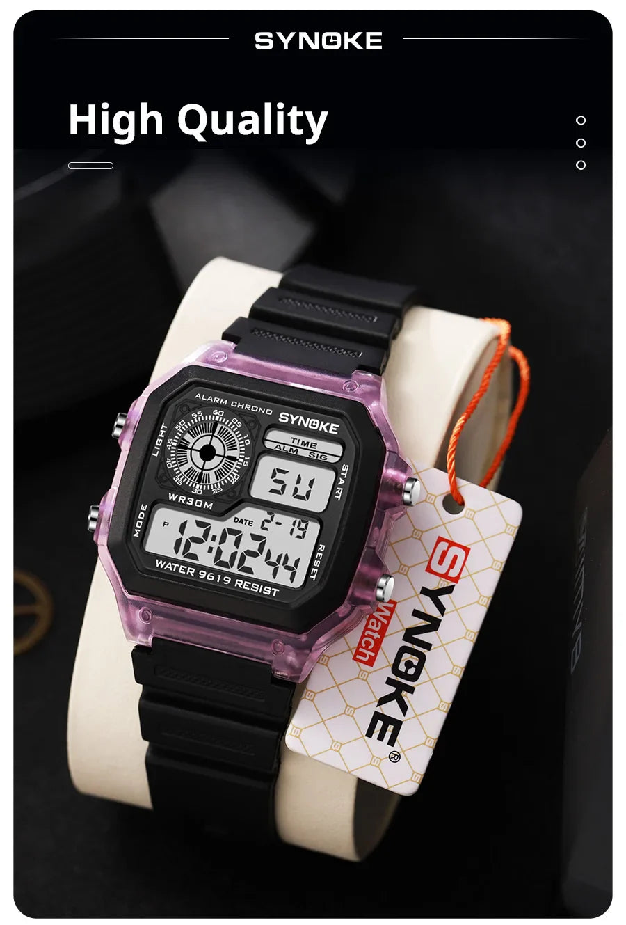 SYNOKE Digital Watches uomo sport luminoso multifunzione impermeabile orologio da polso da donna all'aperto e in esecuzione studente sette luci