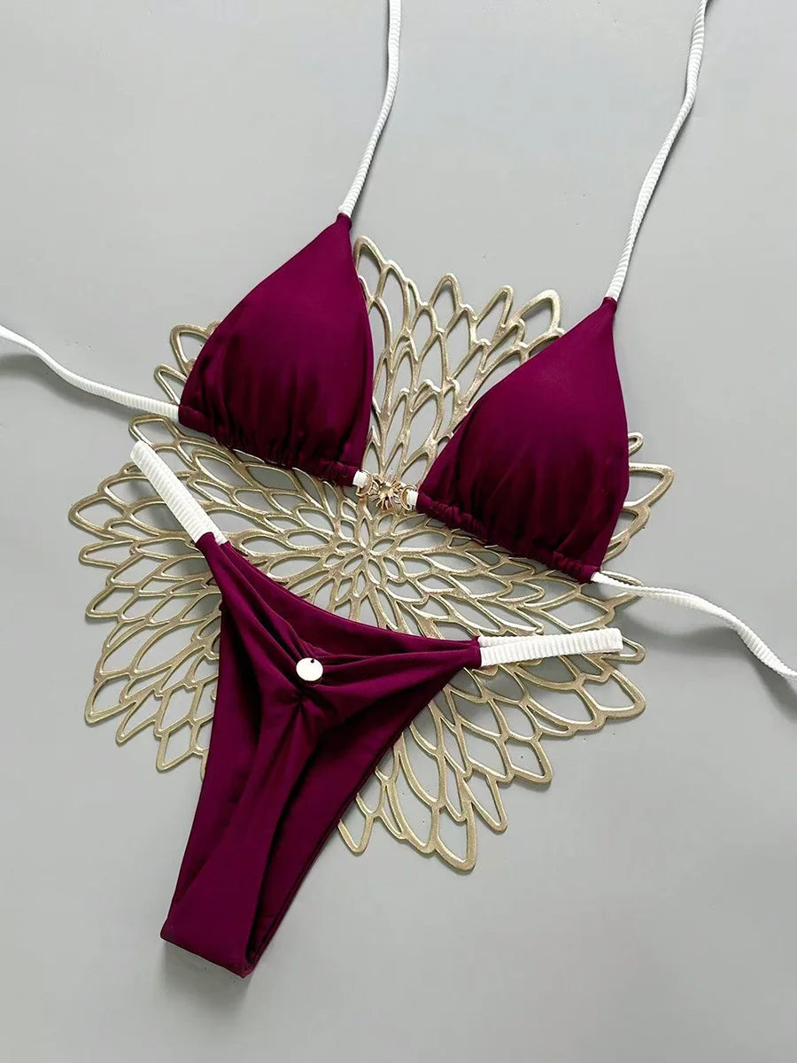Micro Bikini 2026 Push Up Costumi da bagno donna Costumi da bagno sexy Bikini brasiliano Perizoma Biquini Costume da bagno solido Costumi da bagno estivi