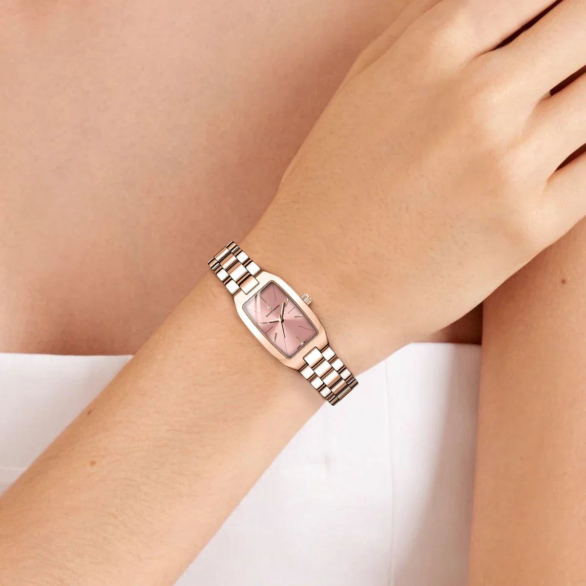 SAPPHEROLuxury Orologio da donna Cinturino in acciaio inossidabile Orologio impermeabile Quadrante ultrasottile Orologio da donna semplice alla moda Orologio accurato