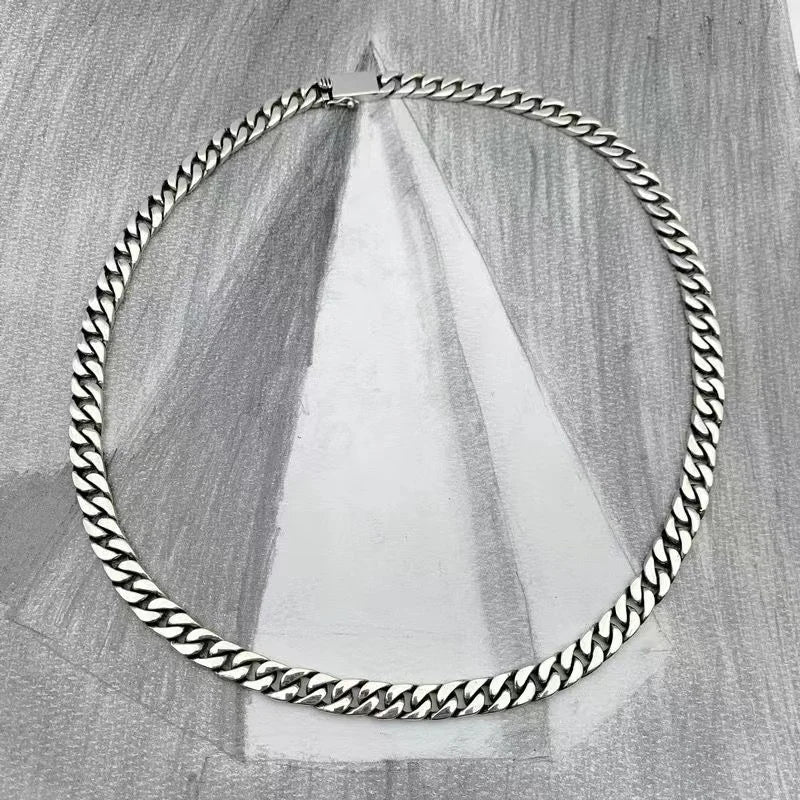 100% S925 Collana in argento sterling Bracciale Punk S925 Gioielli in argento Non sbiadisce mai Carry certificato Uomo Donna Gioielli Regali