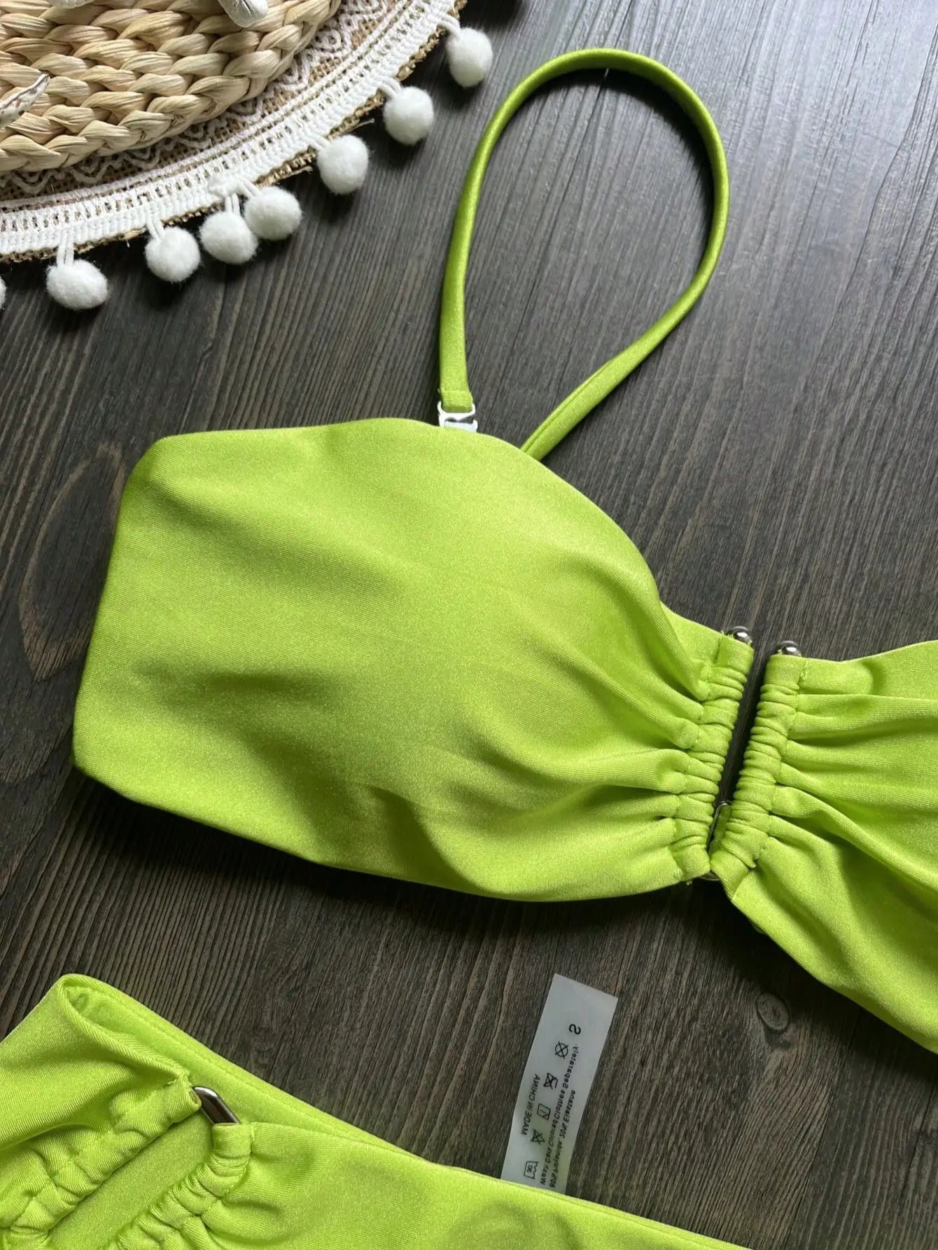Bikini a Fascia Push-Up Donna 2024, Costume da Bagno Sexy Femminile, Set Bikini Brasiliano con Perizoma, Tinta Unita, Abbigliamento da Spiaggia