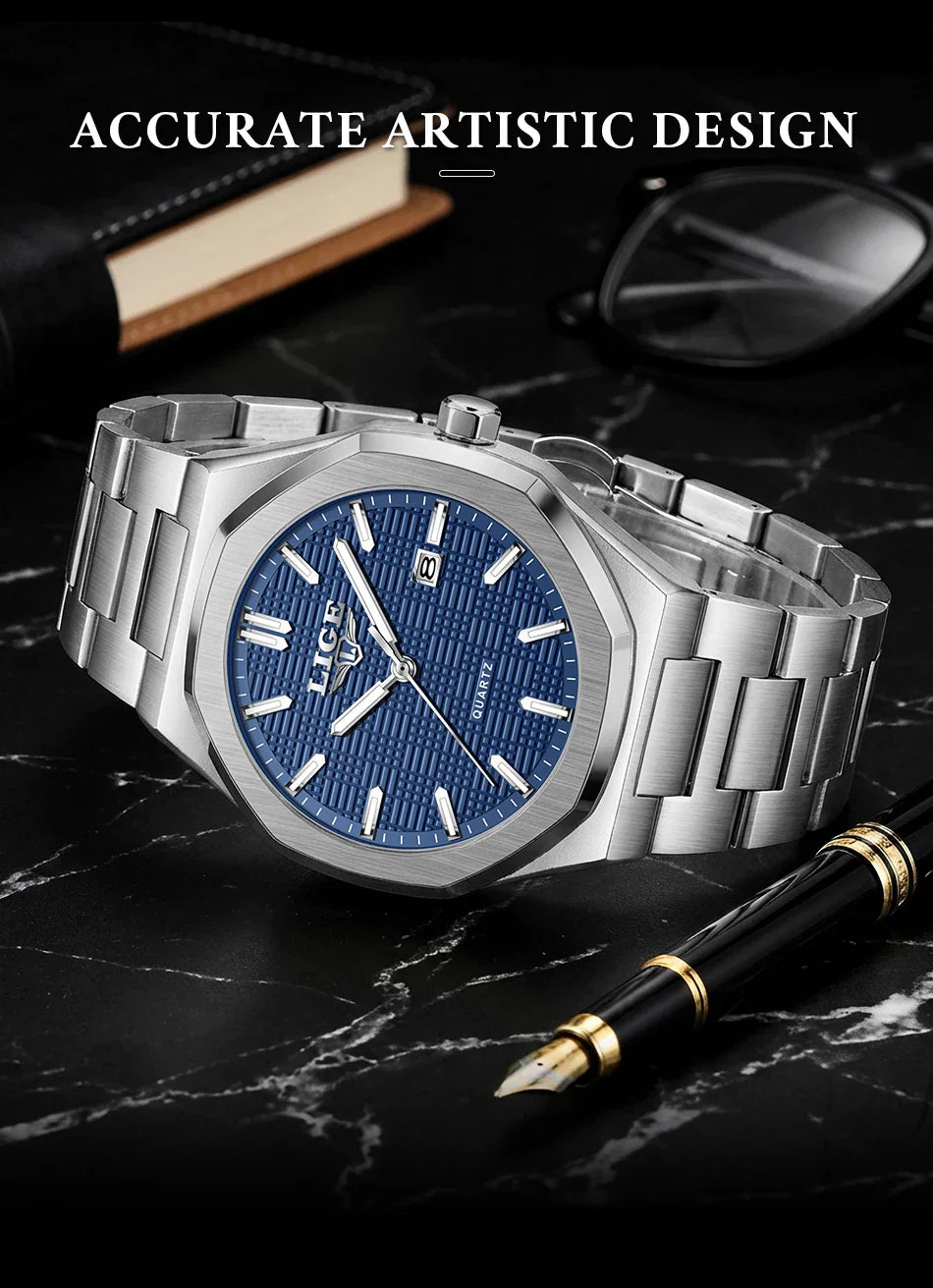 LIGE Orologio da donna elegante e lussuoso, orologio classico alla moda con data automatica, cinturino in acciaio inossidabile, orologi luminosi impermeabili per donna, regalo per signora