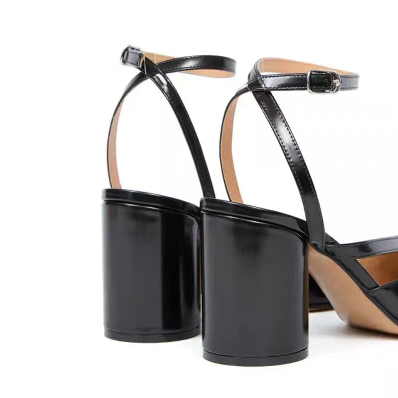 Crossed Ankle Belt Buckle Split toe Sandals Women Brand Designer Slingback Tabi Chunky High Heels INS Fashion Girls Shoes 2025