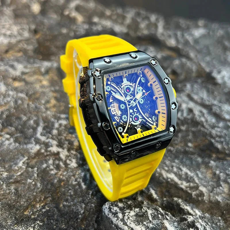 Orologio da uomo leggero marchio di lusso quadrante barile di vino orologio sportivo alla moda con bagliore notturno orologio calendario Reloj L146