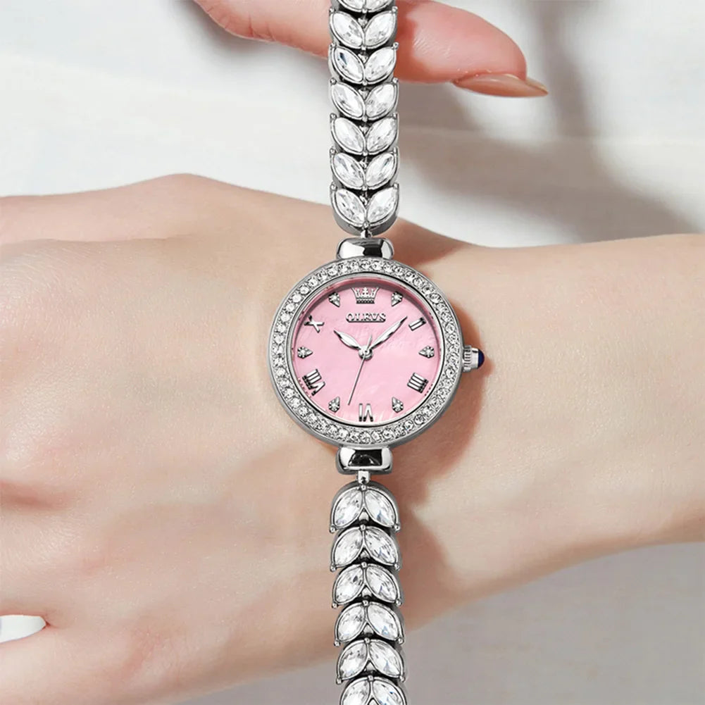 OLEVS 9971 orologio al quarzo per donna scala romana abito elegante orologio da donna moda impermeabile luminoso orologio a mano di lusso originale