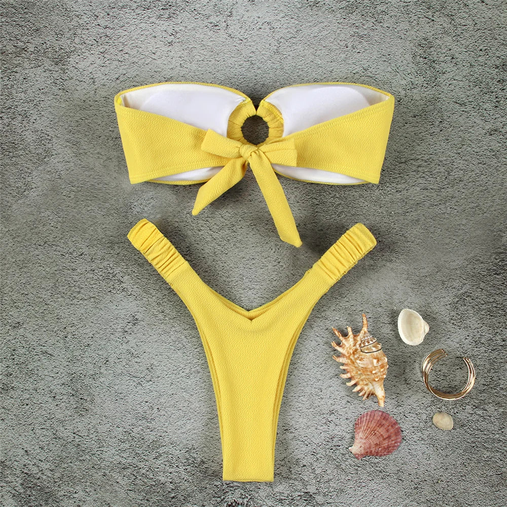 Micro Bikini Push Up Costumi da bagno donna 2024 Costumi da bagno femminili sexy Bikini brasiliano Perizoma Biquini Costumi da bagno Costumi da bagno solidi