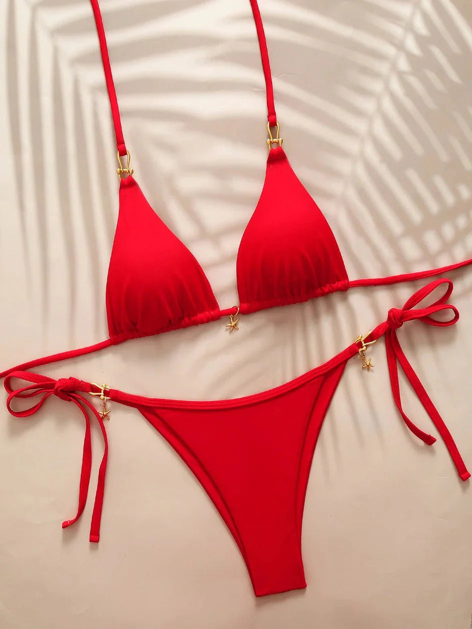 Micro Bikini Triangolare Sexy 2026, Costume da Bagno da Donna, Abbigliamento da Spiaggia, Set Bikini a Due Pezzi con Perizoma Estivo