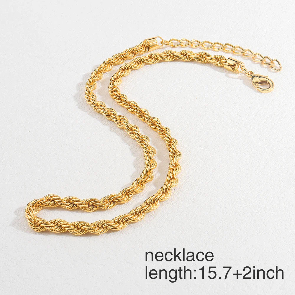 Collana placcata in oro Set di gioielli boutique Set di collane da sposa Set di gioielli di qualità di lusso per uomini e donne