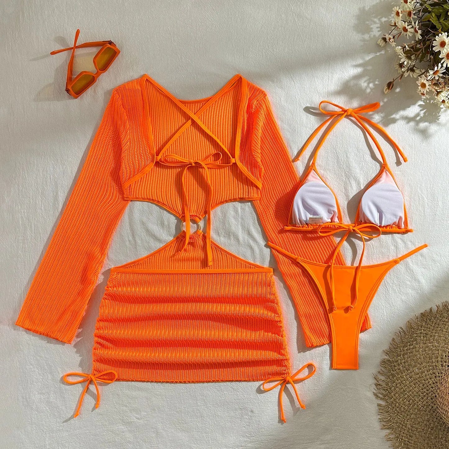 2026 Bikini sexy Costumi da bagno femminili Costumi da bagno a tre pezzi da donna Costumi da bagno da spiaggia Costumi da bagno Bikini brasiliano Set Bagnante da piscina