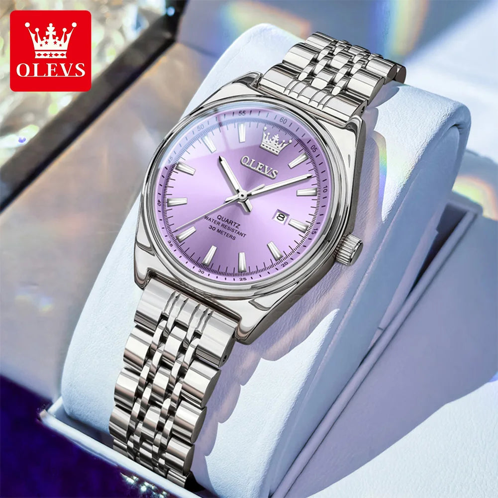 Orologio OLEVS 3703 da donna, elegante orologio al quarzo da donna, marca di alta gamma, impermeabile, luminoso, con calendario, orologio da polso di lusso per signora.