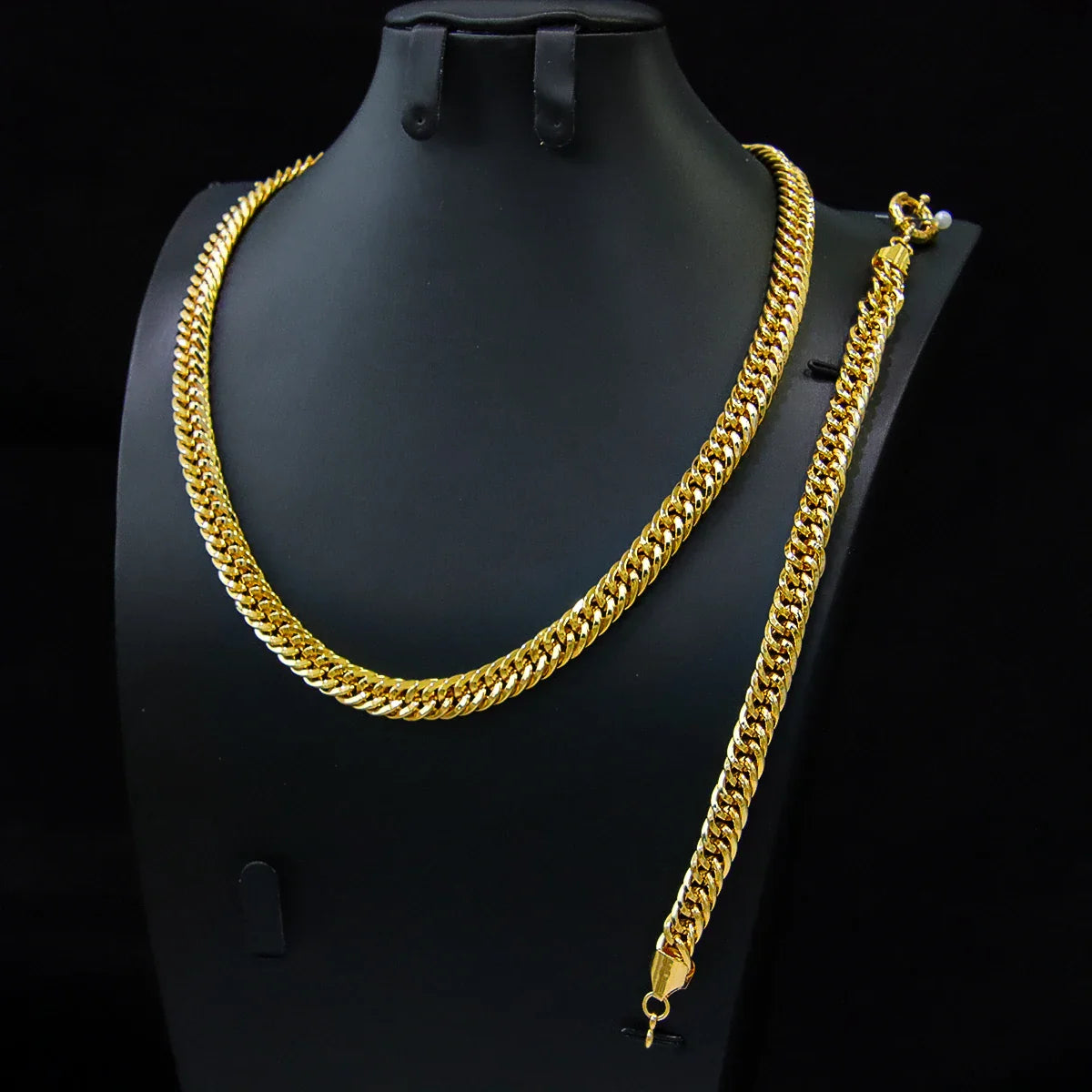 Set di gioielli Hip Hop di lusso placcato oro 21k Dubai Fashoin Collana a catena cubana Arabo Donna Uomo Punk Evento Gioielli per feste