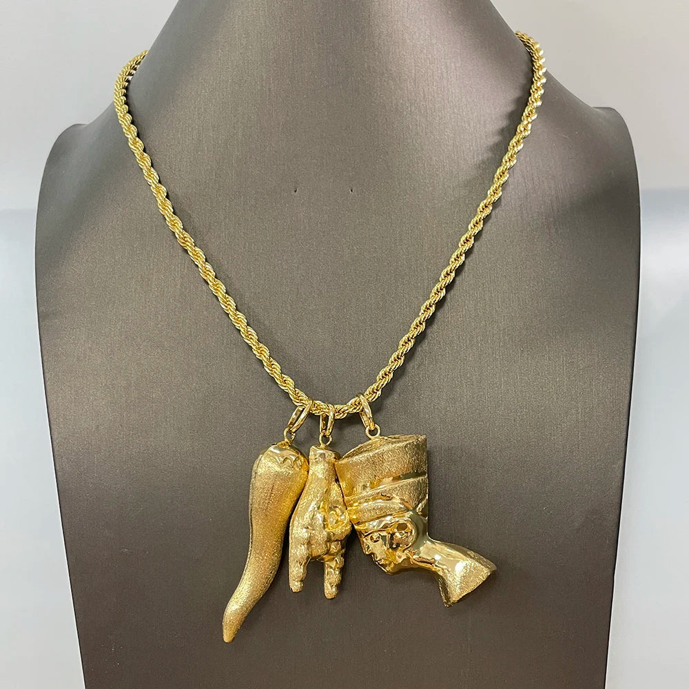 Collana placcata in oro Set di gioielli boutique Set di collane da sposa Set di gioielli di qualità di lusso per uomini e donne