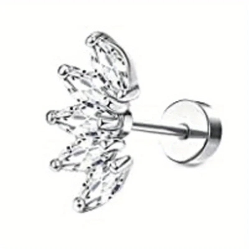 Drperfect 1pc orecchini chirurgici in acciaio inossidabile per donna uomo orecchini con retro piatto orecchini con cartilagine orecchini a cerchio con Piercing