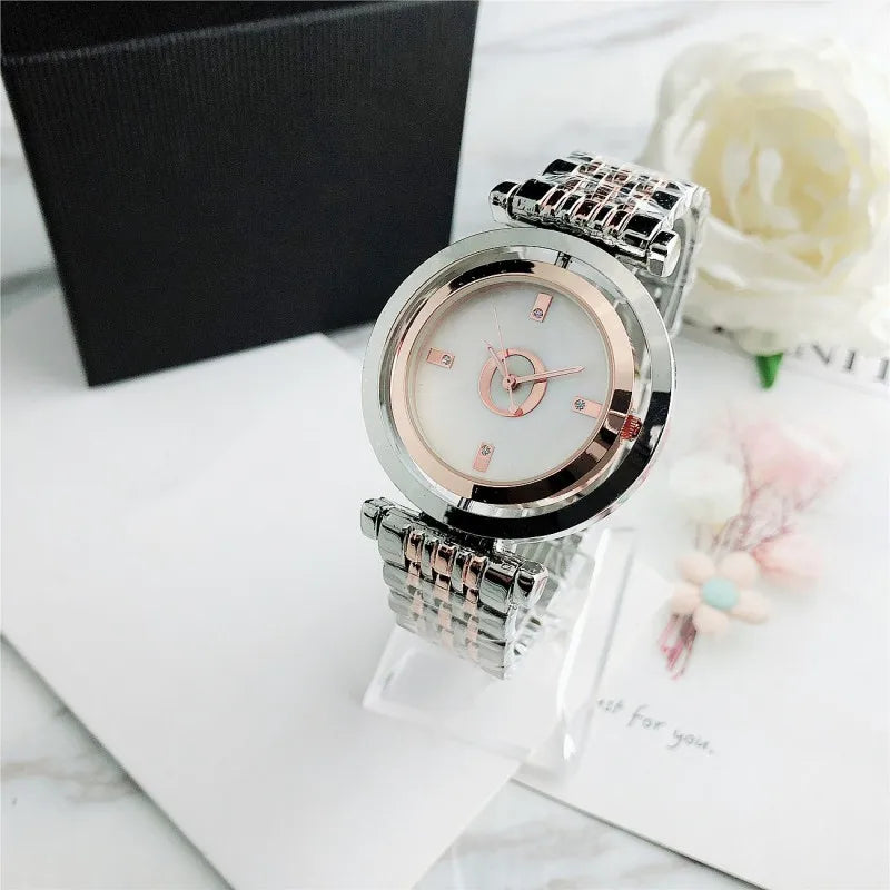 Orologio da Polso Semplice ed Elegante Automatico al Quarzo in Acciaio Inossidabile per Donna Montre Homme Relogio Feminino