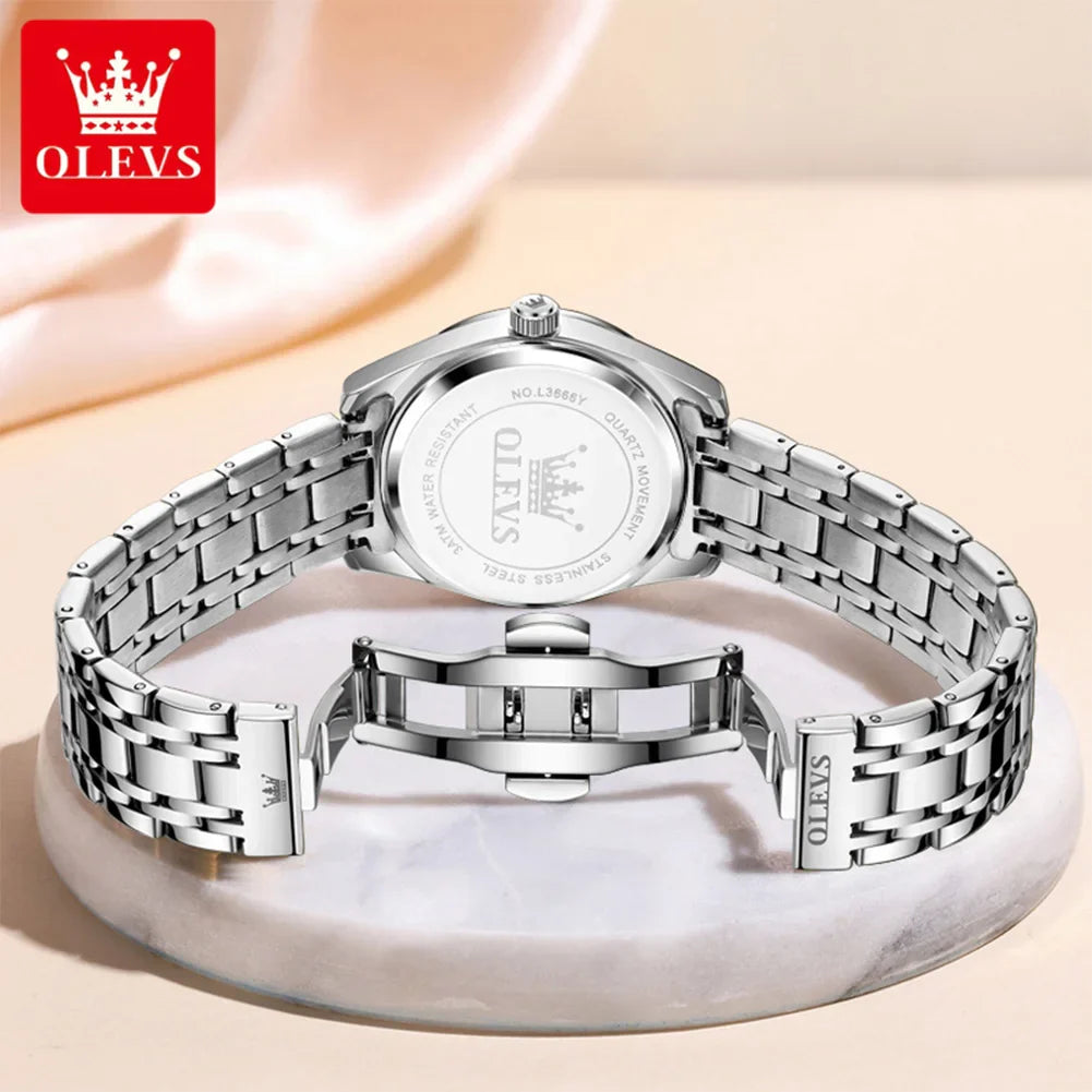 OLEVS 3666 Orologi da Donna Originali al Quarzo Impermeabili Luminosi Regalo per Donna Cronografo con Data Reloj Mujer