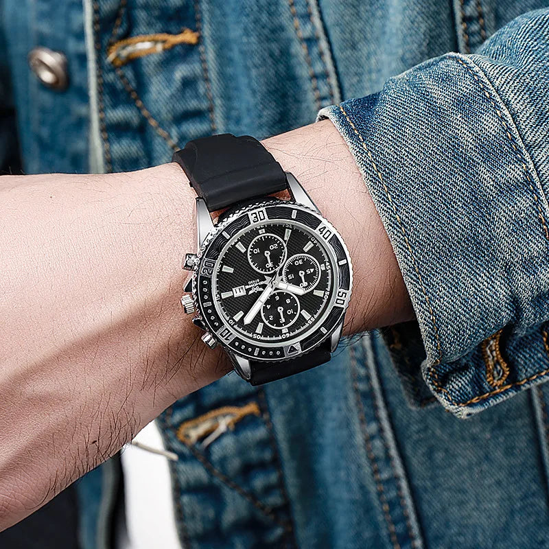 Orologi sportivi da uomo con cinturino in silicone casual Calendario di moda Orologio da polso da uomo d'affari Reloj Hombre