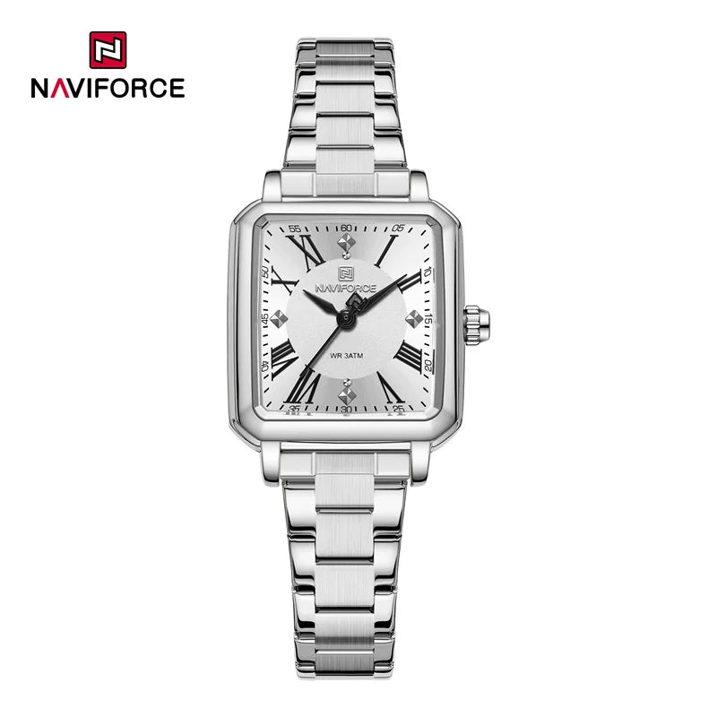 NAVIFORCE Orologio da donna alla moda per donna Orologio da polso da donna casual impermeabile al quarzo in acciaio inossidabile da regalare alla fidanzata 2025