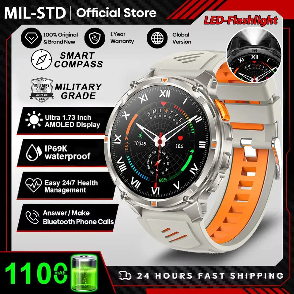 Nuovo T-Rex3 Ultra 1100mAh Batteria Smart Watch GPS Track Bussola IP69K Impermeabile Sport tracker All'aperto Militare Smartwatch