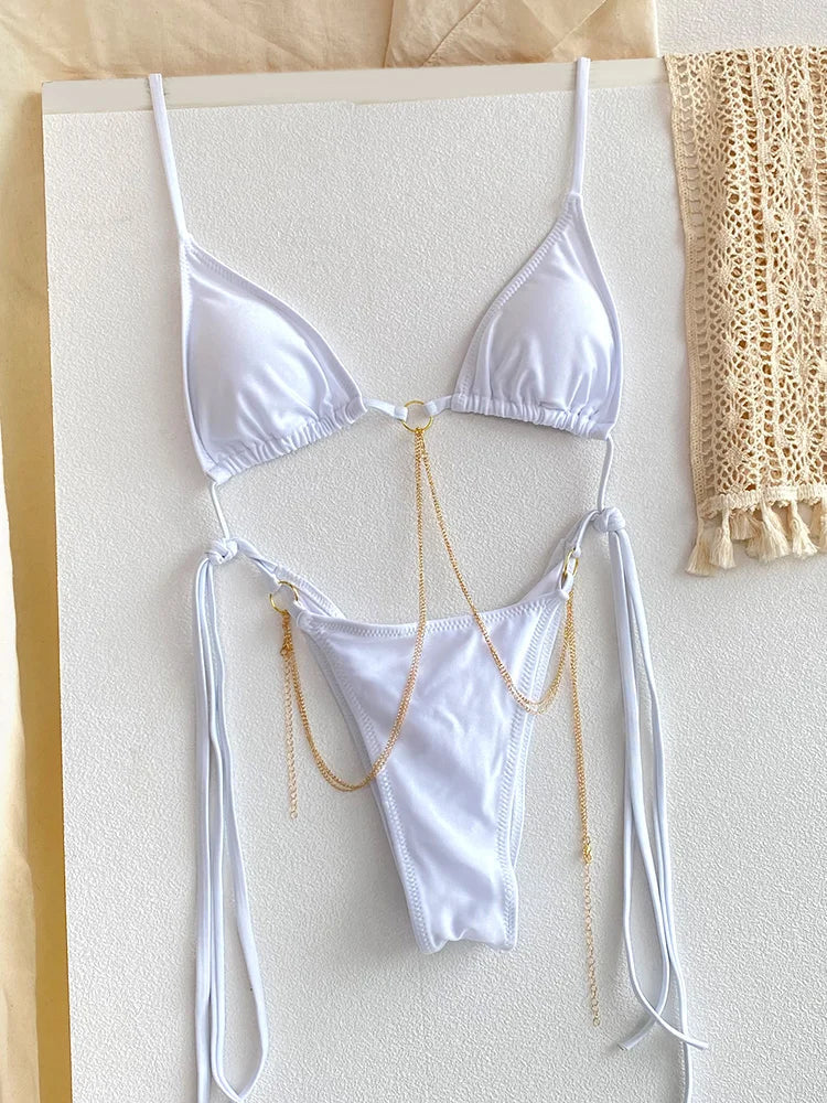 Miyouj Nuovi Bikini Stampati Costumi da bagno Donna Costume da bagno sexy Fasciatura Bikini Set 2024 Beachwear String Costumi da bagno Micro Biquinis