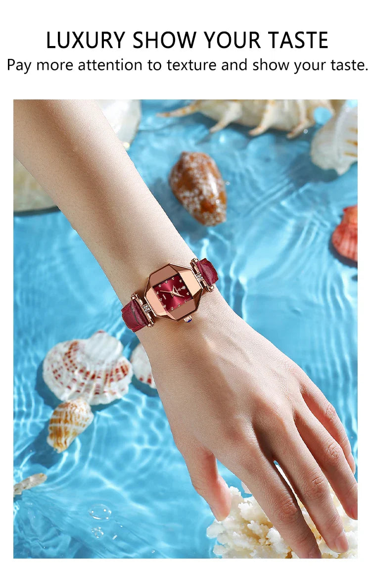 POEDAGAR Orologio da donna di alta qualità Orologi al quarzo in pelle impermeabile per donna Orologio da polso da donna casual di moda di lusso regalo Reloj