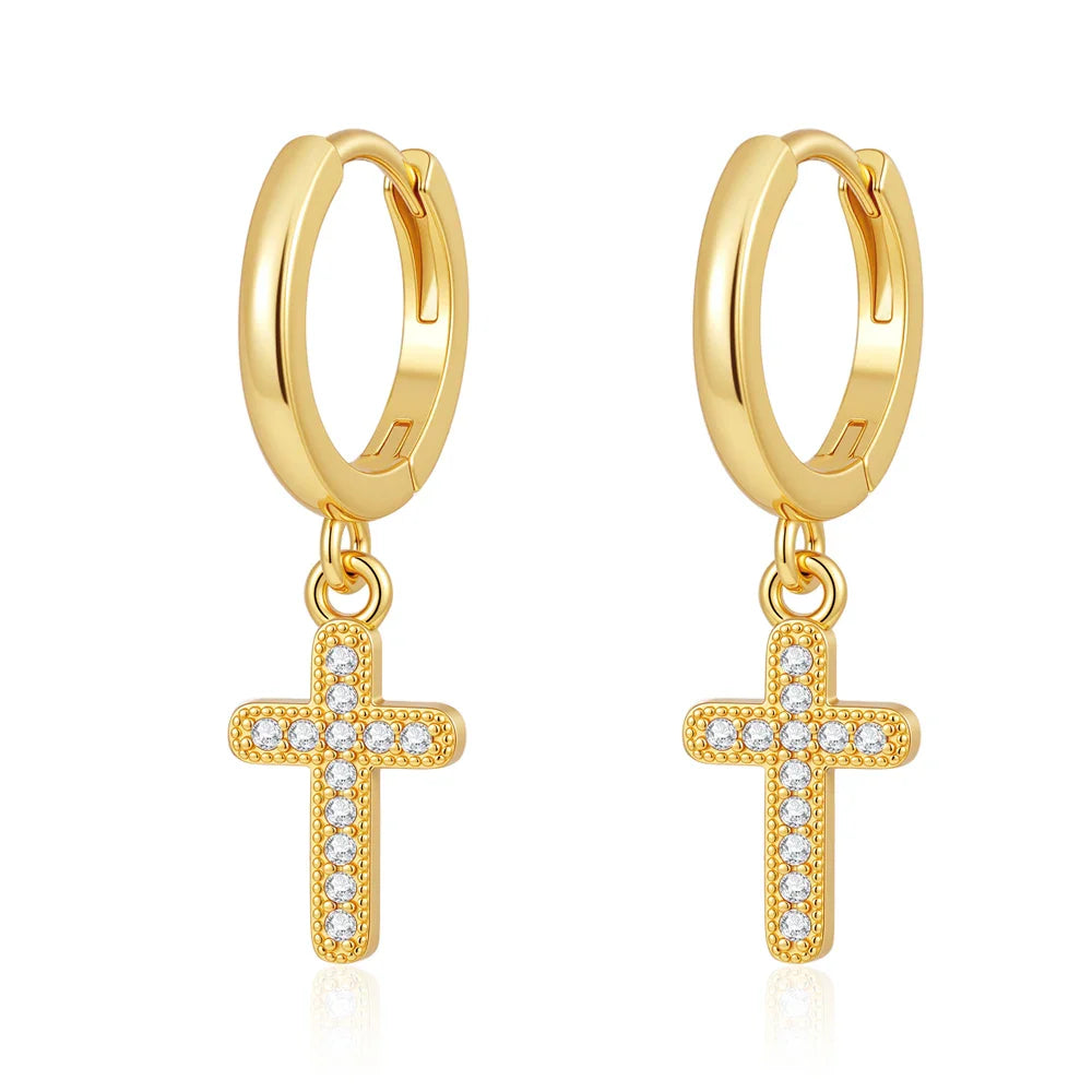2025 Orecchini a cerchio in cristallo per le donne Orecchini gioielli Farfalla rosa Bule Moon Star Orecchini originali in argento sterling 925