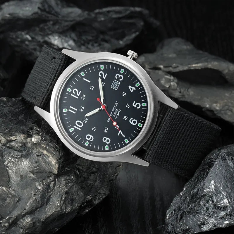 Ragazzi marca orologi economici uomo moda casual cinturino in nylon sport esercito regali data orologio da polso al quarzo fluorescente Relogio Masculino