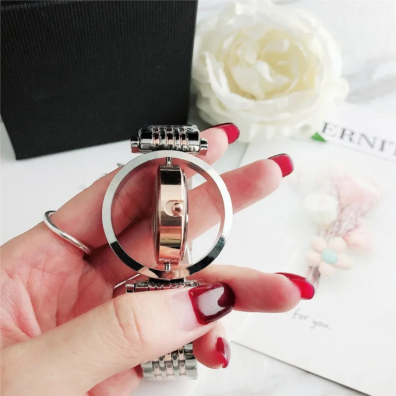 Orologio da Polso Semplice ed Elegante Automatico al Quarzo in Acciaio Inossidabile per Donna Montre Homme Relogio Feminino