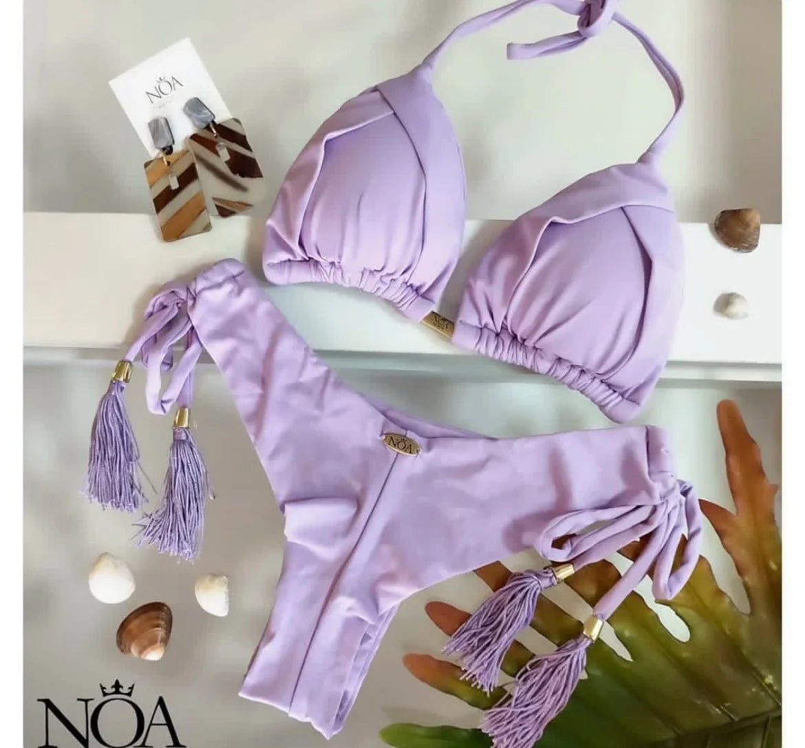 RUOTONGSEPT 2025 Nuovo Sexy Costume da Bagno Triangolare in 13 Colori per Donne, Bikini Brasiliano, Costume Push-Up, Set Bikini da Spiaggia