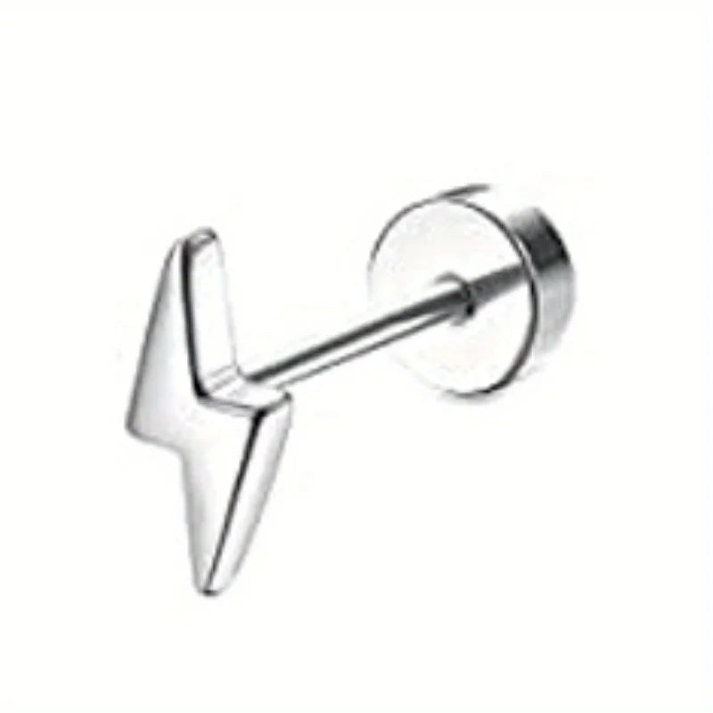 Drperfect 1pc orecchini chirurgici in acciaio inossidabile per donna uomo orecchini con retro piatto orecchini con cartilagine orecchini a cerchio con Piercing