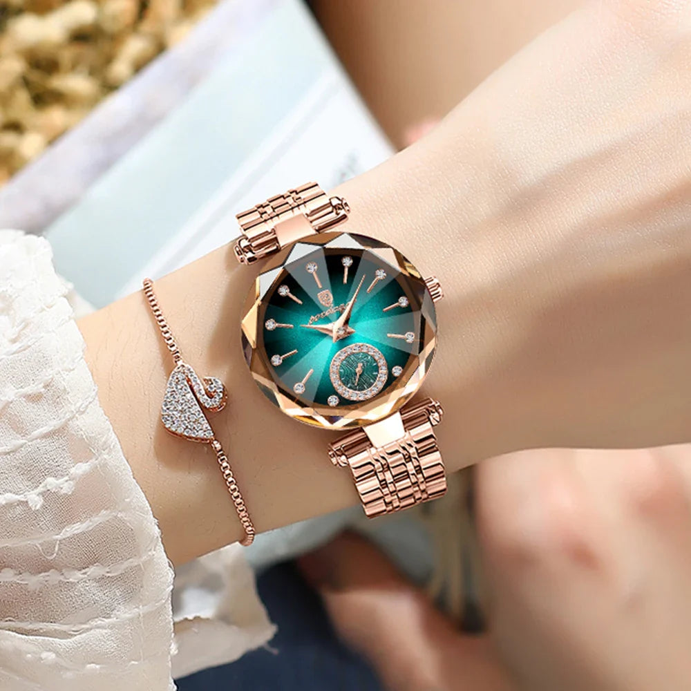 POEDAGAR Orologi al quarzo da donna eleganti di lusso Orologio impermeabile in acciaio inossidabile per donna Orologio da polso da donna alla moda casual reloj