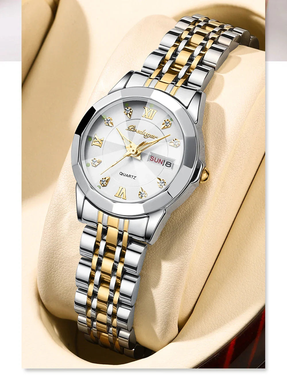 POEDAGAR orologi da donna di marca di lusso impermeabile luminoso data settimana orologio al quarzo per donna orologio da donna di moda in acciaio inossidabile