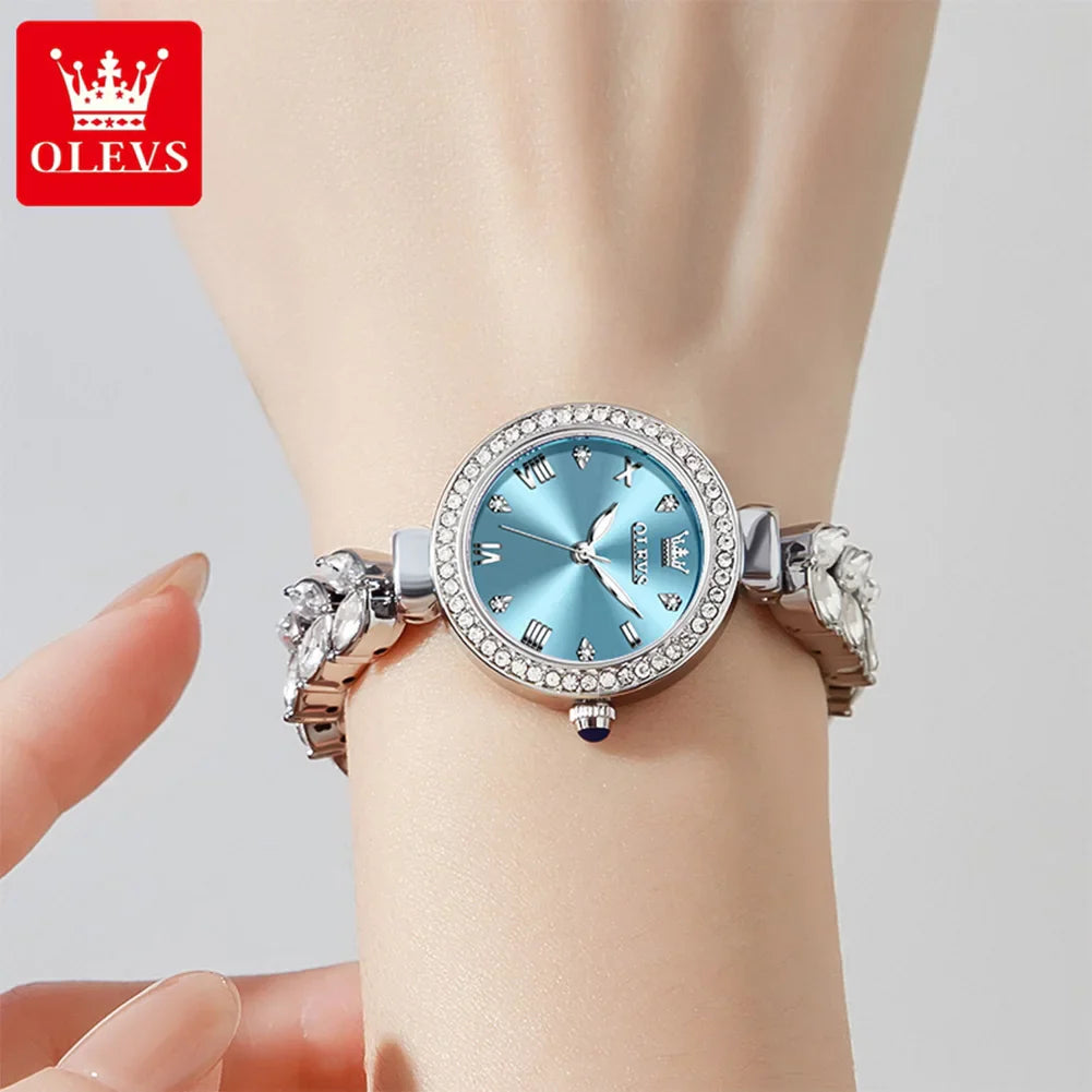 OLEVS 9971 orologio al quarzo per donna scala romana abito elegante orologio da donna moda impermeabile luminoso orologio a mano di lusso originale