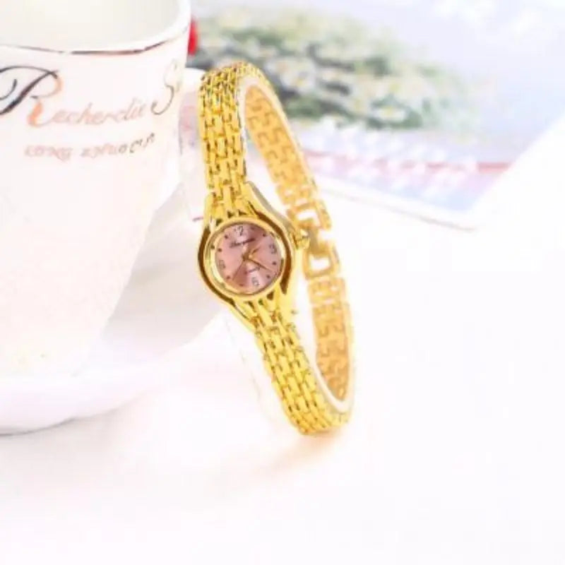 Orologio da polso dorato per donna Orologio da polso da donna di lusso con quadrante piccolo Orologio da donna al quarzo elegante in acciaio Regalo di moda reloj mujer