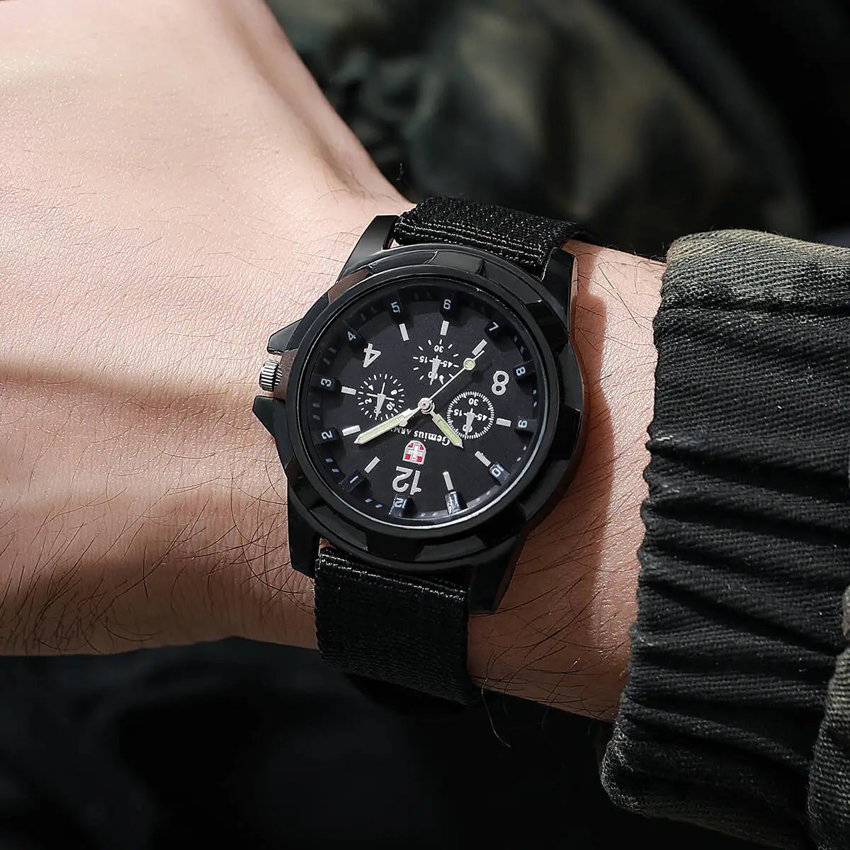 Orologi militari da uomo casual Orologio da polso sportivo al quarzo Cinturino in nylon Orologio da uomo Relogio Masculino (senza scatola)