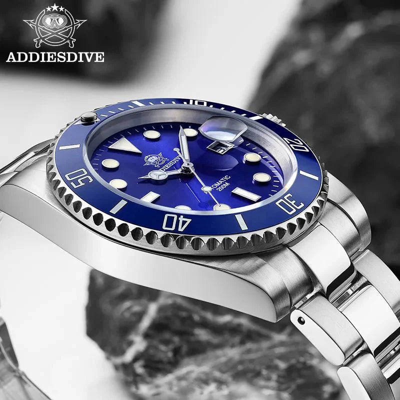 ADDIESDIVE Orologio automatico da uomo di lusso 8215 Orologio meccanico BGW9 Orologio da sub in vetro zaffiro luminoso Orologio analogico da uomo AD2503