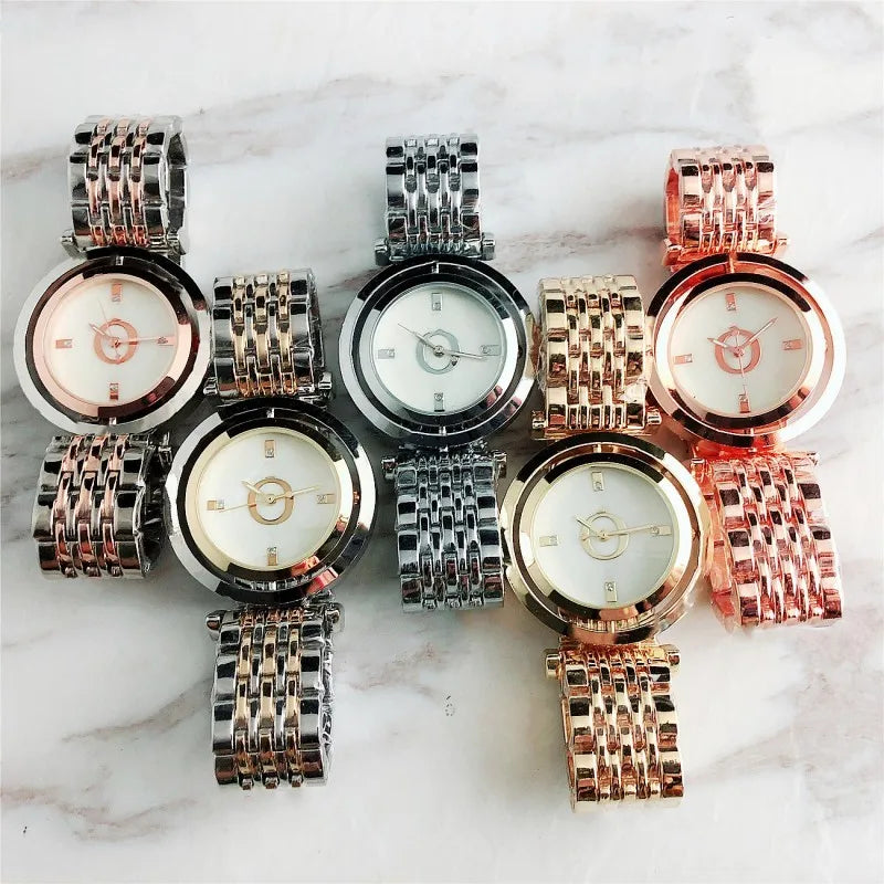 Orologio da Polso Semplice ed Elegante Automatico al Quarzo in Acciaio Inossidabile per Donna Montre Homme Relogio Feminino