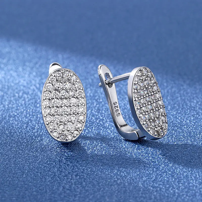 Orecchini in argento sterling 925 gioielli di alta qualità retrò modello semplice orecchini con zirconi bianchi viola vendita calda