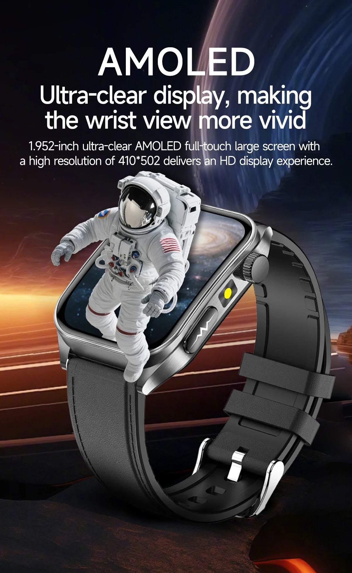 2025 Trattamento laser Tre Smartwatch alti 1.95 "Schermo curvo in zaffiro ECG + PPG Grasso nel sangue Acido urico Diagnosi salute Smartwatch