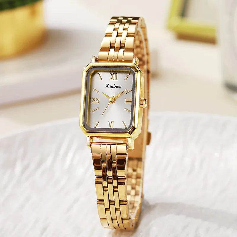 Orologio rettangolare in oro da donna cinturino regolabile in acciaio inossidabile orologio da donna regalo di lusso orologi da polso al quarzo Relojes Para Mujer