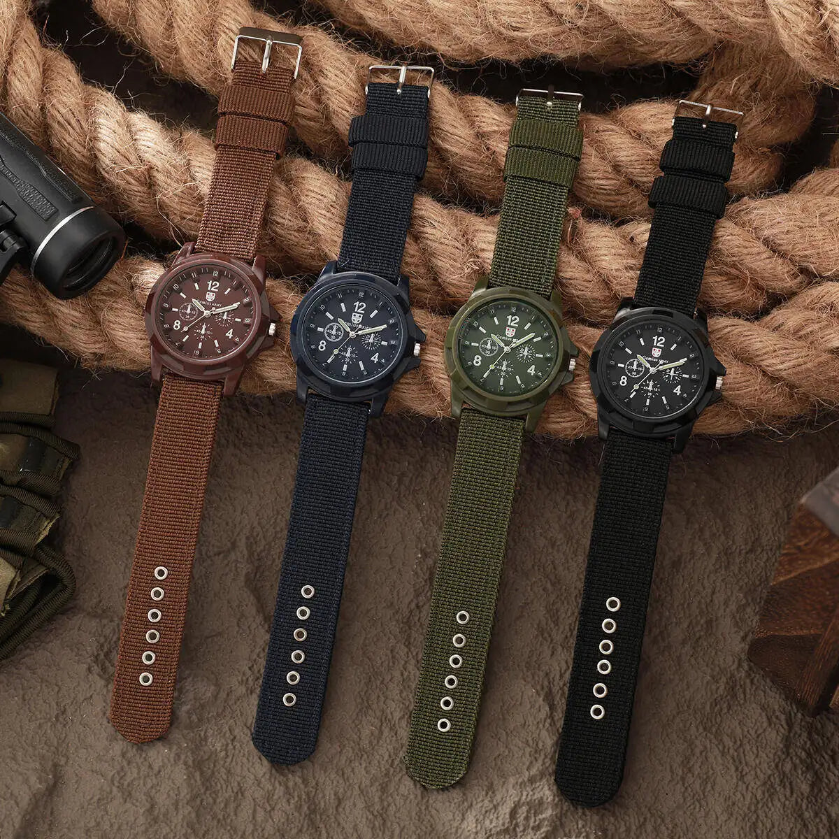 Orologi militari da uomo casual Orologio da polso sportivo al quarzo Cinturino in nylon Orologio da uomo Relogio Masculino (senza scatola)