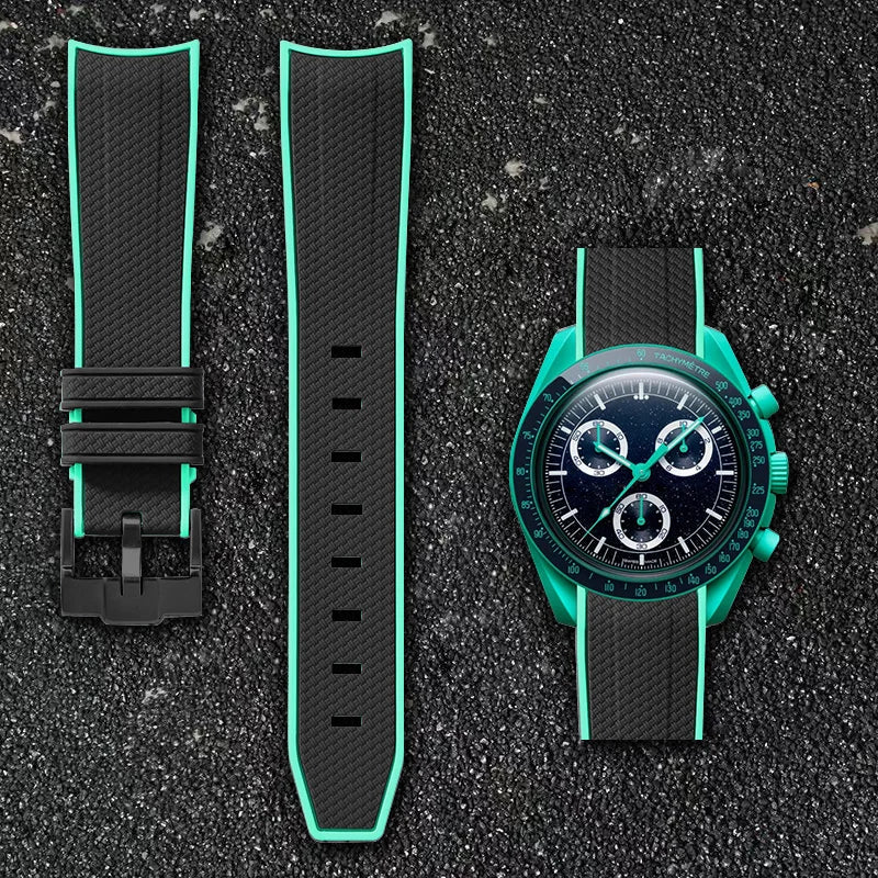 Per Omega Swatch 20mm Curva cinturino per orologio Speedmaster MoonSwatch Planet Snoopy cinturino cinturino a sgancio rapido braccialetto in gomma