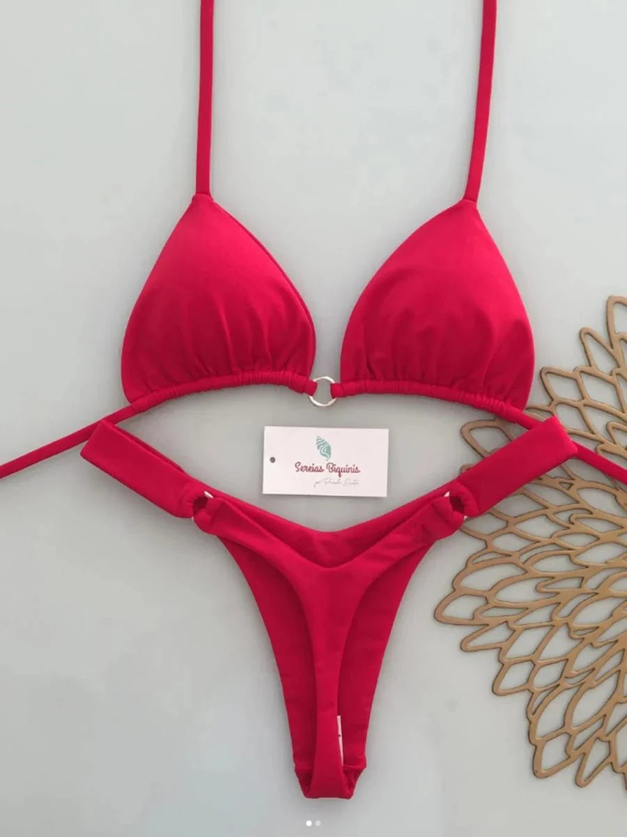 Micro Bikini 2026 Costume da bagno donna Nuovo costume da bagno sexy Halter Bikini Set brasiliano Biquini Perizoma femminile Beachwear Party Wear