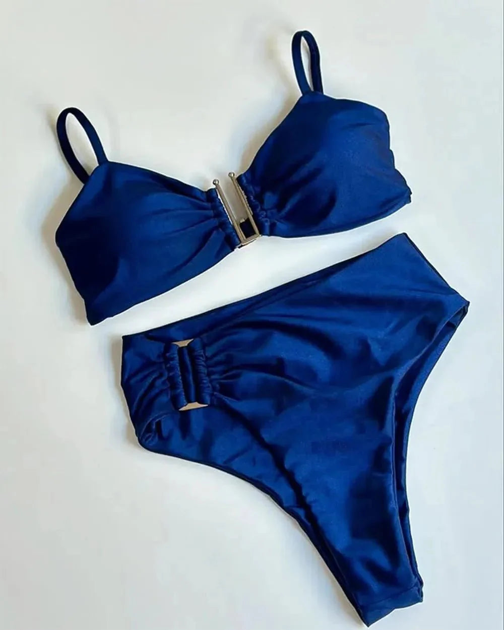 Bikini a Fascia Push-Up Donna 2024, Costume da Bagno Sexy Femminile, Set Bikini Brasiliano con Perizoma, Tinta Unita, Abbigliamento da Spiaggia