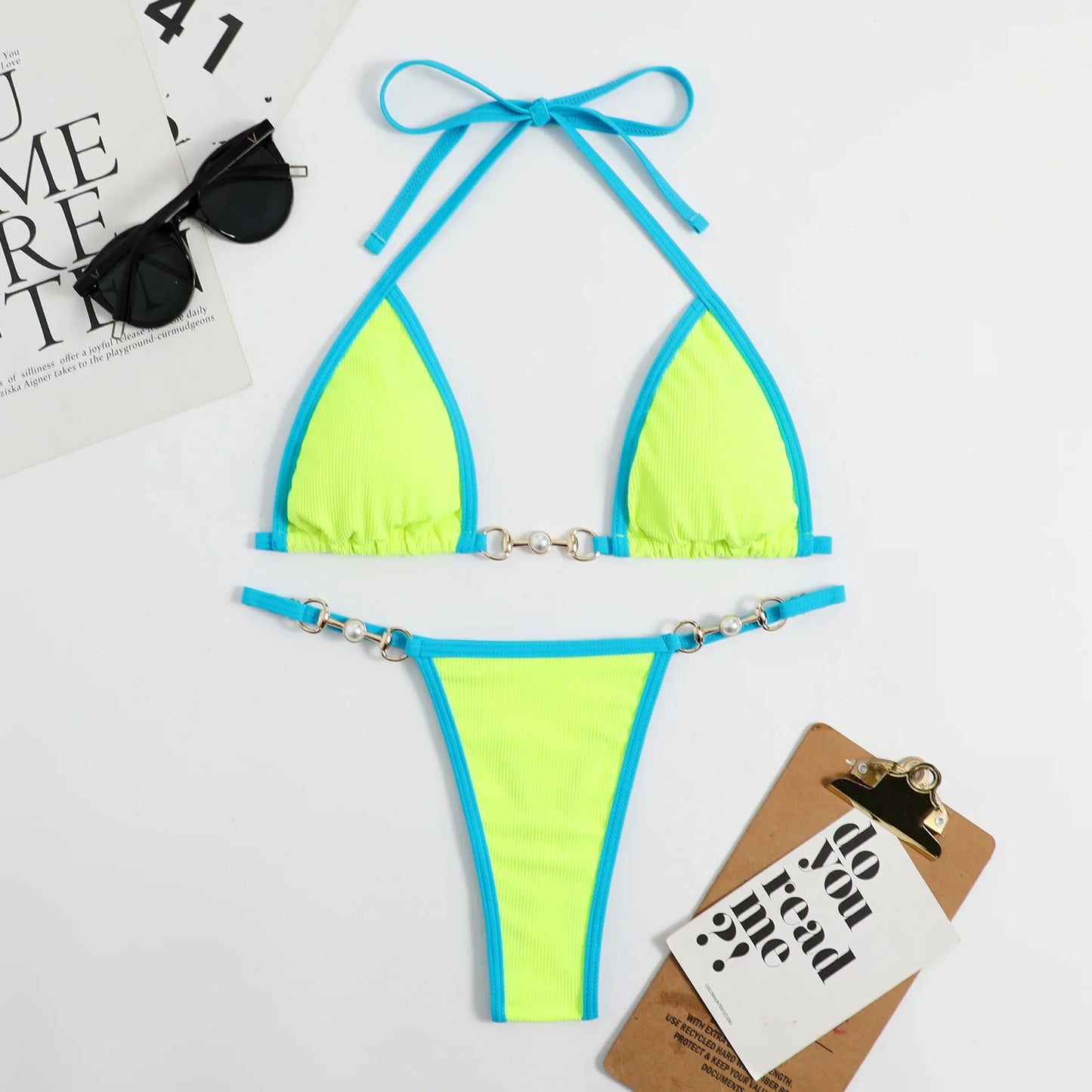Set bikini sexy in due pezzi Set bikini con stampa casuale da donna Costume da bagno push-up Costume da bagno sandbeach