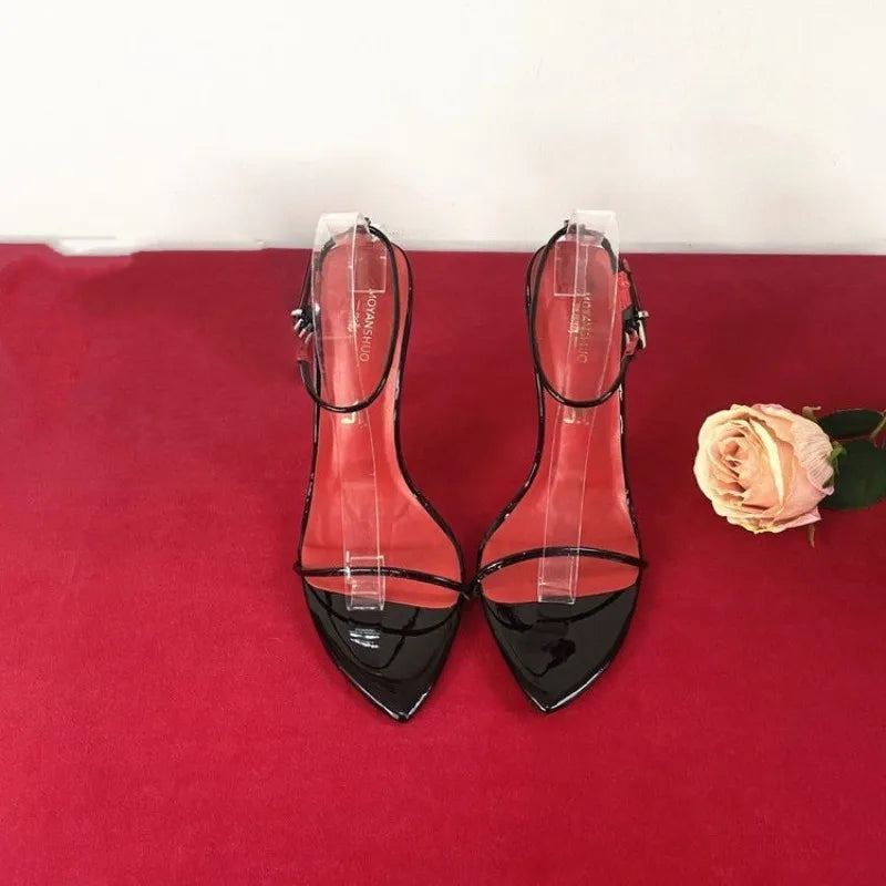 Ultra Slim One Strap High Heels Lace Up Sexy Wristband Plus Size Stiletto Euro American Sandals Women