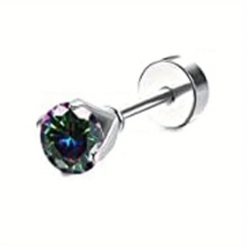 Drperfect 1pc orecchini chirurgici in acciaio inossidabile per donna uomo orecchini con retro piatto orecchini con cartilagine orecchini a cerchio con Piercing